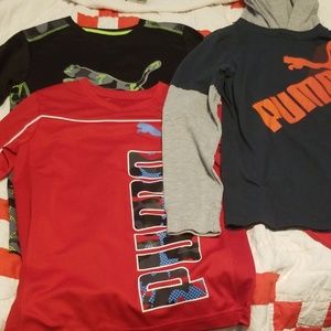 Lot of 3 Boys Medium 10/12 Puma Long Sleeve Tees